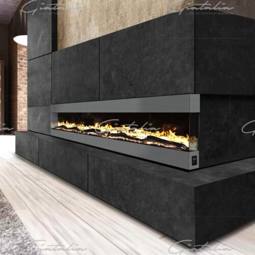 Mirage Mantel Fire 42 Inch Electric Fireplace - Grey