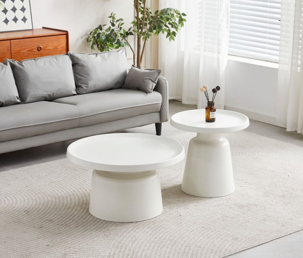 Picollo Coffee & End Tables – Glossy Off-White