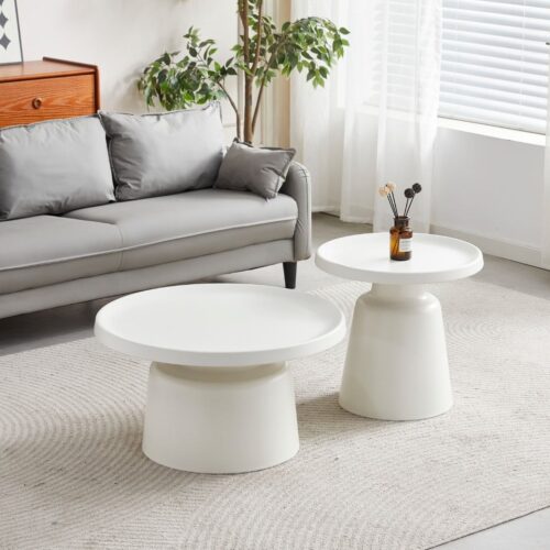 Picollo Coffee & End Tables - Glossy Off-White