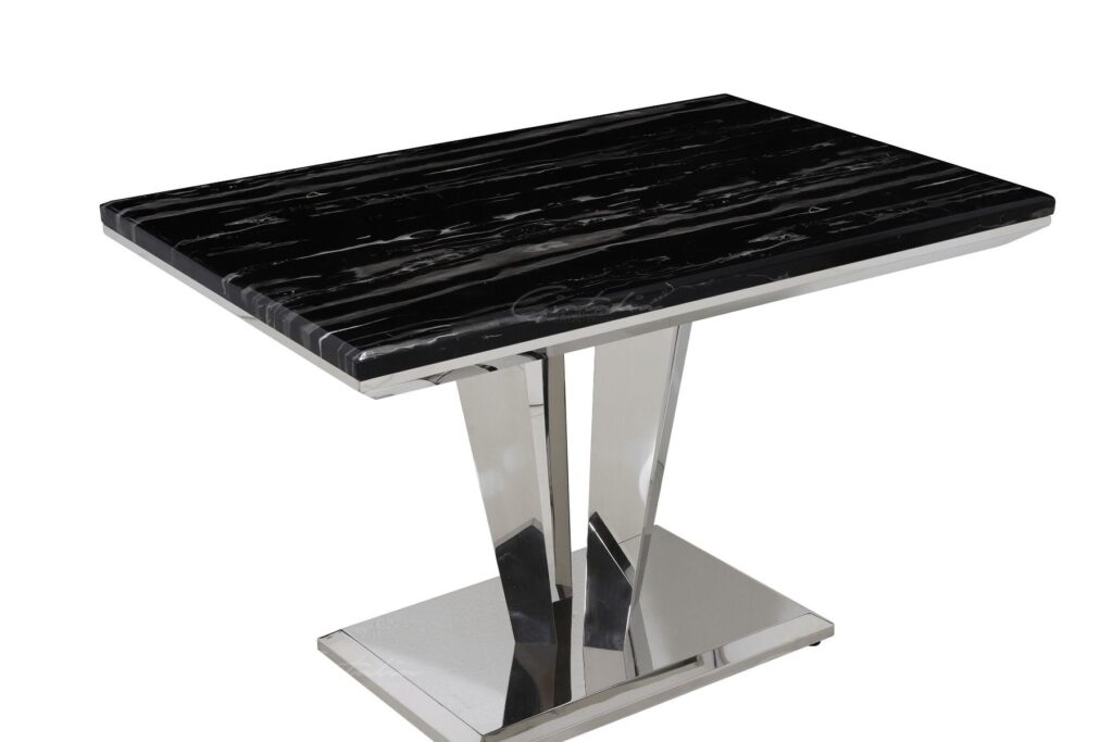 Riccardo 120 Rectangle Dining Table – Black Marble