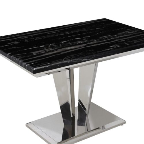 Riccardo 120 Rectangle Dining Table - Black Marble