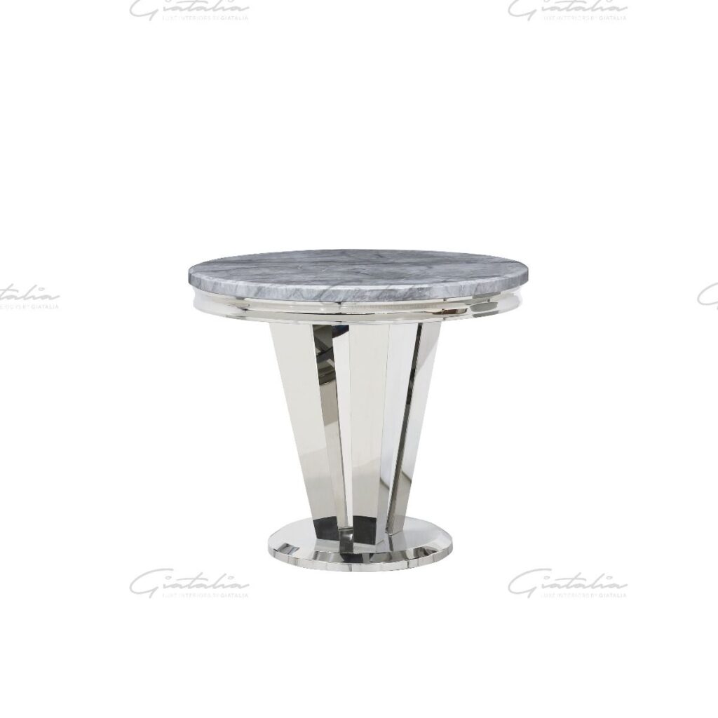 Riccardo 90 Round Dining Table – Grey Marble