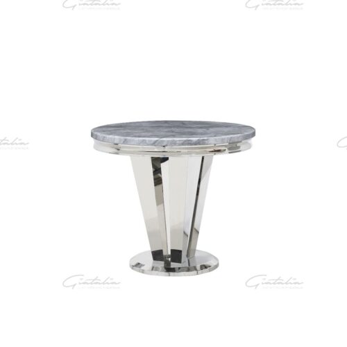 Riccardo 90 Round Dining Table - Grey Marble