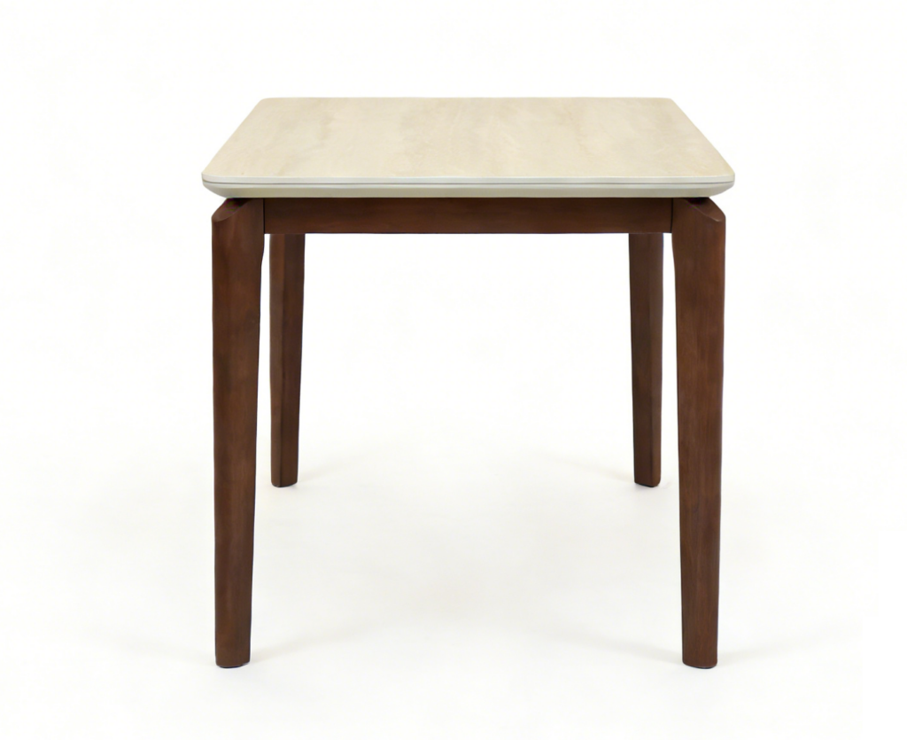 Ronda Small Dining Table – Walnut & Travertine