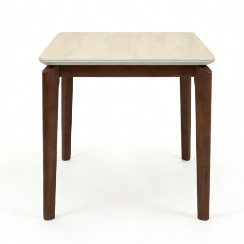 Ronda Small Dining Table - Walnut & Travertine