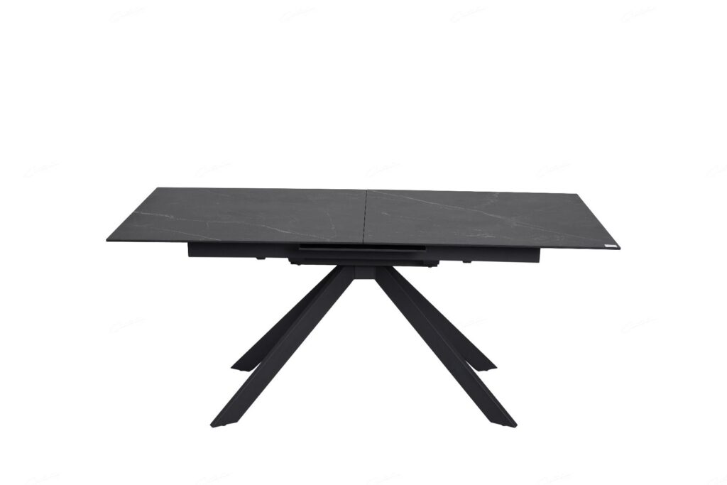 Rossa Extending Dining Table – Matt Black & White Vein Ceramic