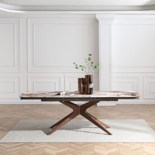 Serene Extending Dining Table - Walnut & Pandora Vendome