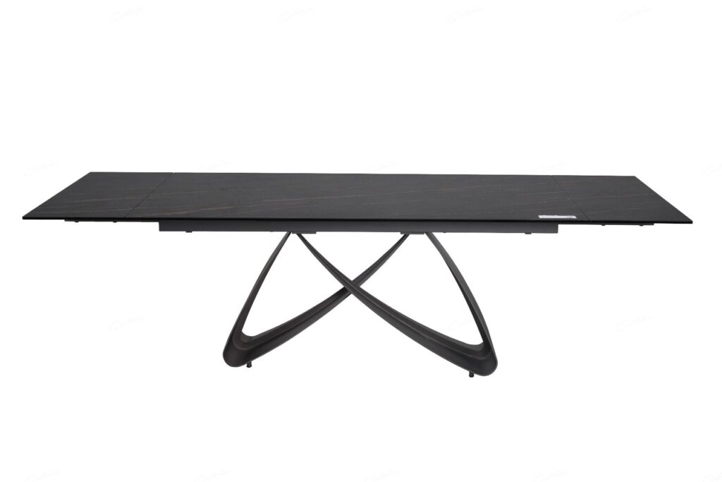 Serpenti Extending Dining Table – Black & Sunset Gold Vein Ceramic