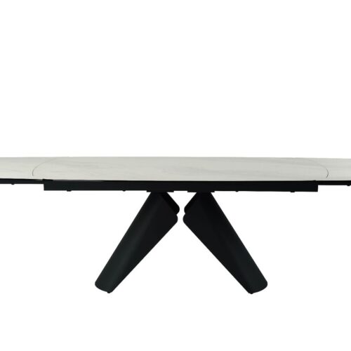 Opulento Extending Dining Table - Matt White & Cosmic Grey Vein Ceramic