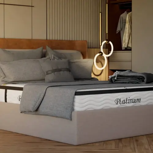 Platinum 3500 Pocket Spring Pillow Top Mattress in a bedroom