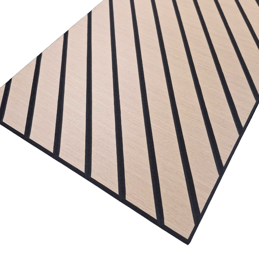 Self Adhesive Herringbone Acoustic Wall Panels – Premium Oak – 120cm x 30cm (4 Pack)